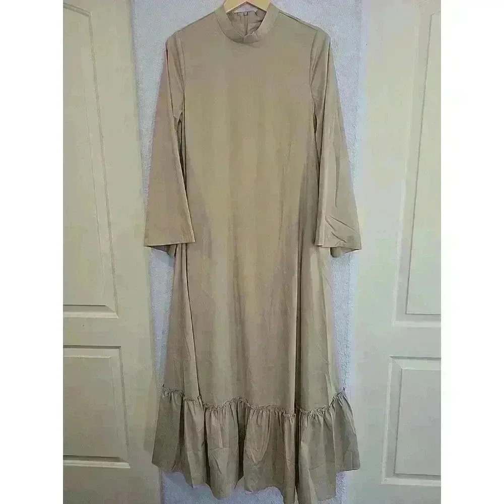 Elegant Tan Maxi Dress